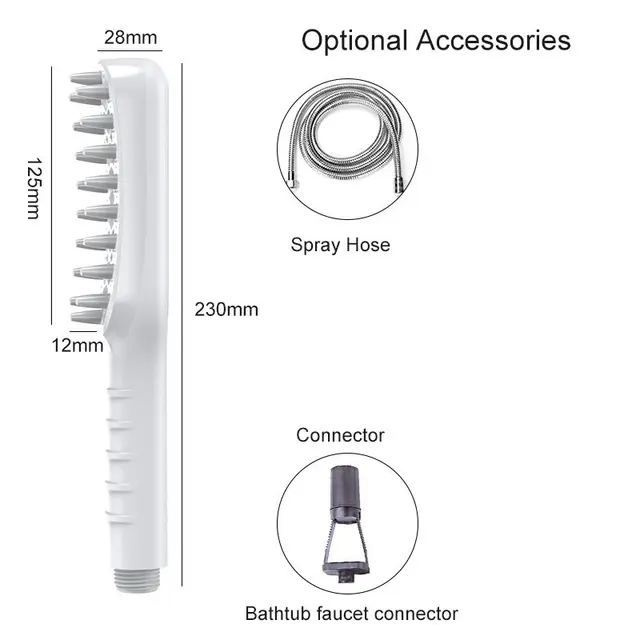 Handheld Pet Grooming Shower Sprayer - With Comb Teeth Hose & Adapters