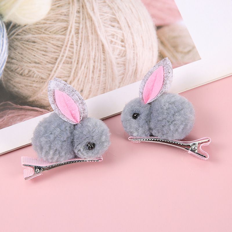 Cute cartoon rabbit hair clip three-dimensional soft plush rabbit hair clip suitable… image 5