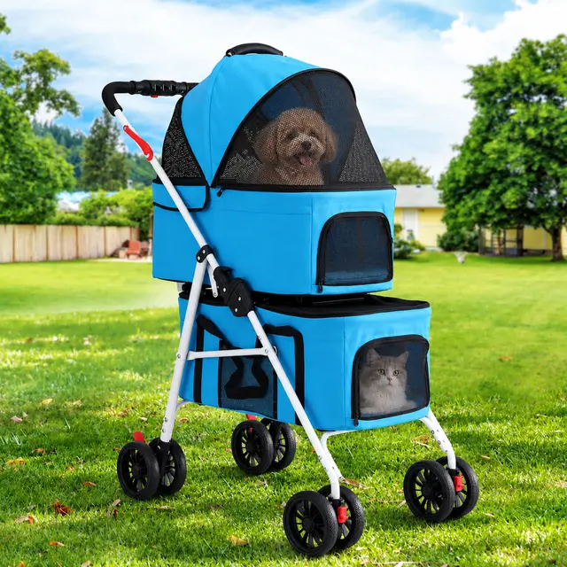 i.Pet 2-Tier Pet Stroller 25kg Capacity & 400pcs Training Pads Combo