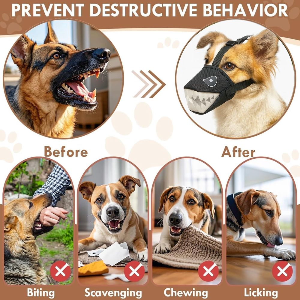 Dog Muzzle Shark Design – Mesh Soft Muzzle for Small Medium Large Sized Dogs… image 5