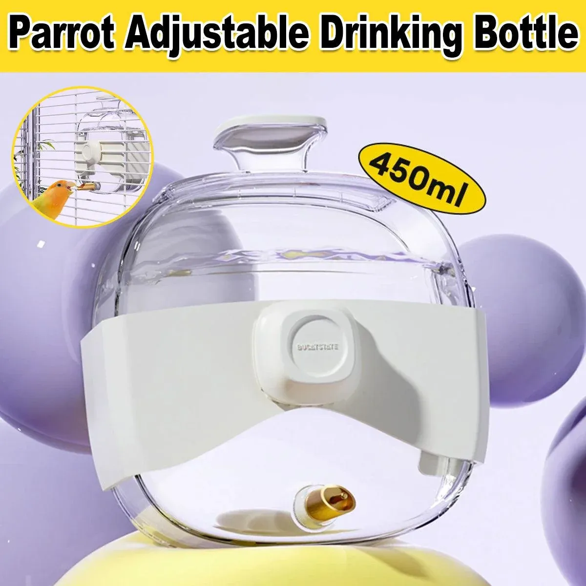 450ml Parrot Water Bottle Bird Drinker Feeder Large Capacity for Birds and Pet image 14