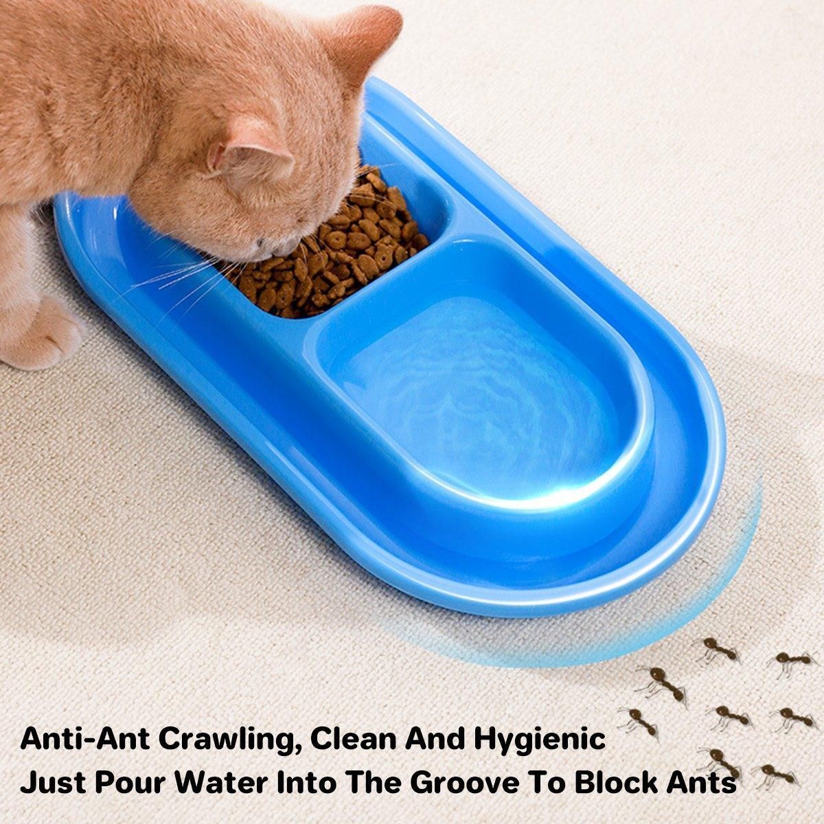 1-Piece Blue Double-Compartment Pet Feeding Bowl image 6