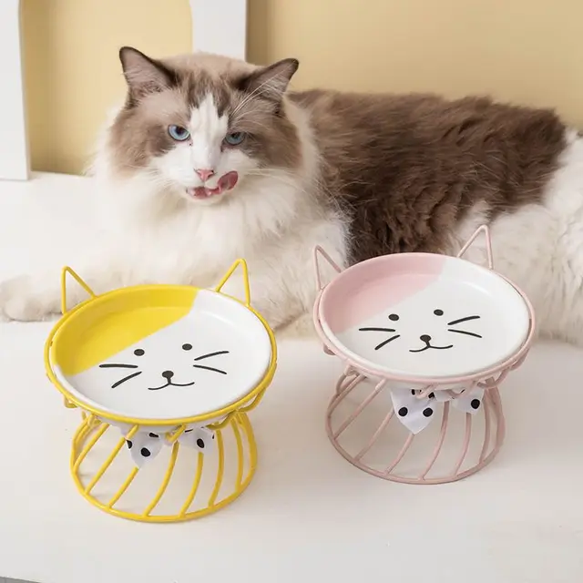 Pets Friendly Cat Bowl Single Cat Face Plate