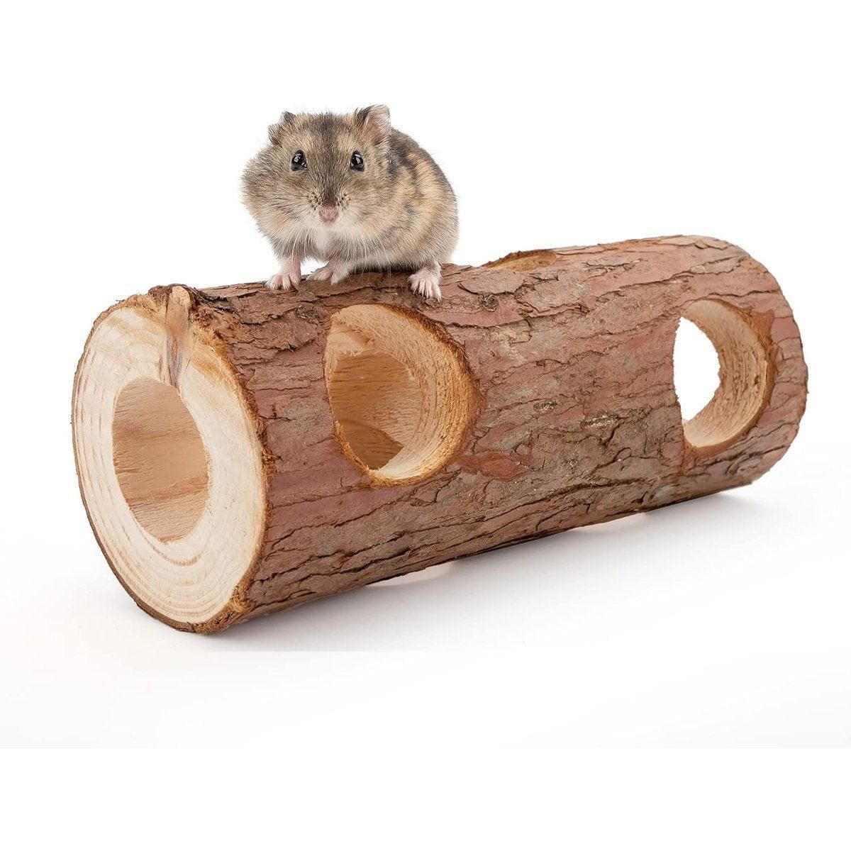 Solid Wood Hamster Pipe Rabbit Chew Toy Tree Cylinder Cross Border Pet Supplies image 12