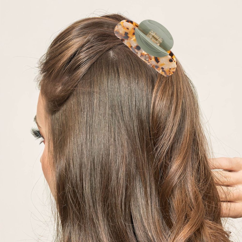 Large Hair Claw Clip for Styling with Tortoise Shell Design Lightweight Plastic French…