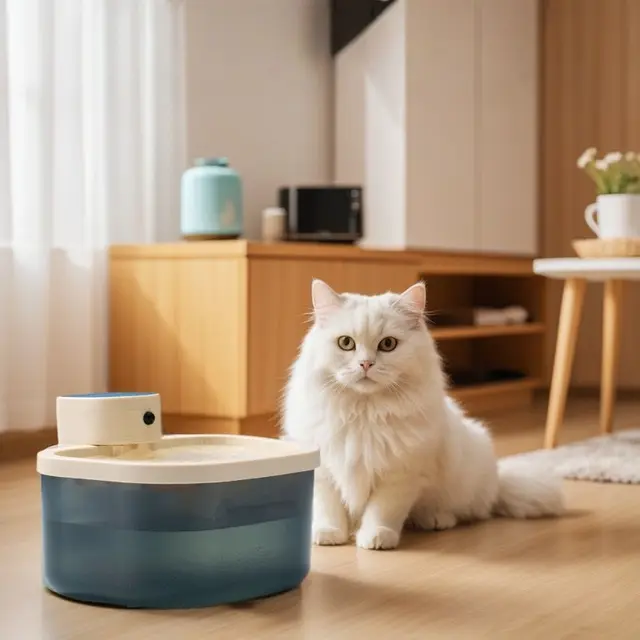 Smart Wireless Pet Water Fountain with Deep Blue Translucent Reservoir and Quiet…
