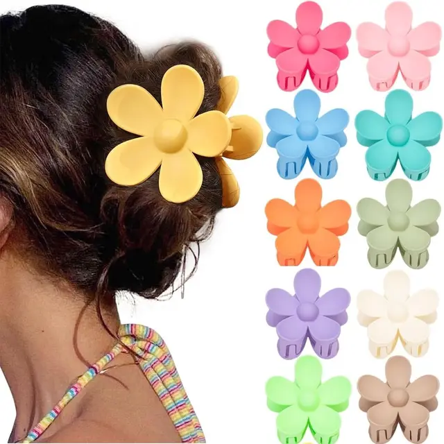 Hair Claw Clips 6PCS Flower Hair Clips Large Hair Clips Cute Claw Clips for Women…