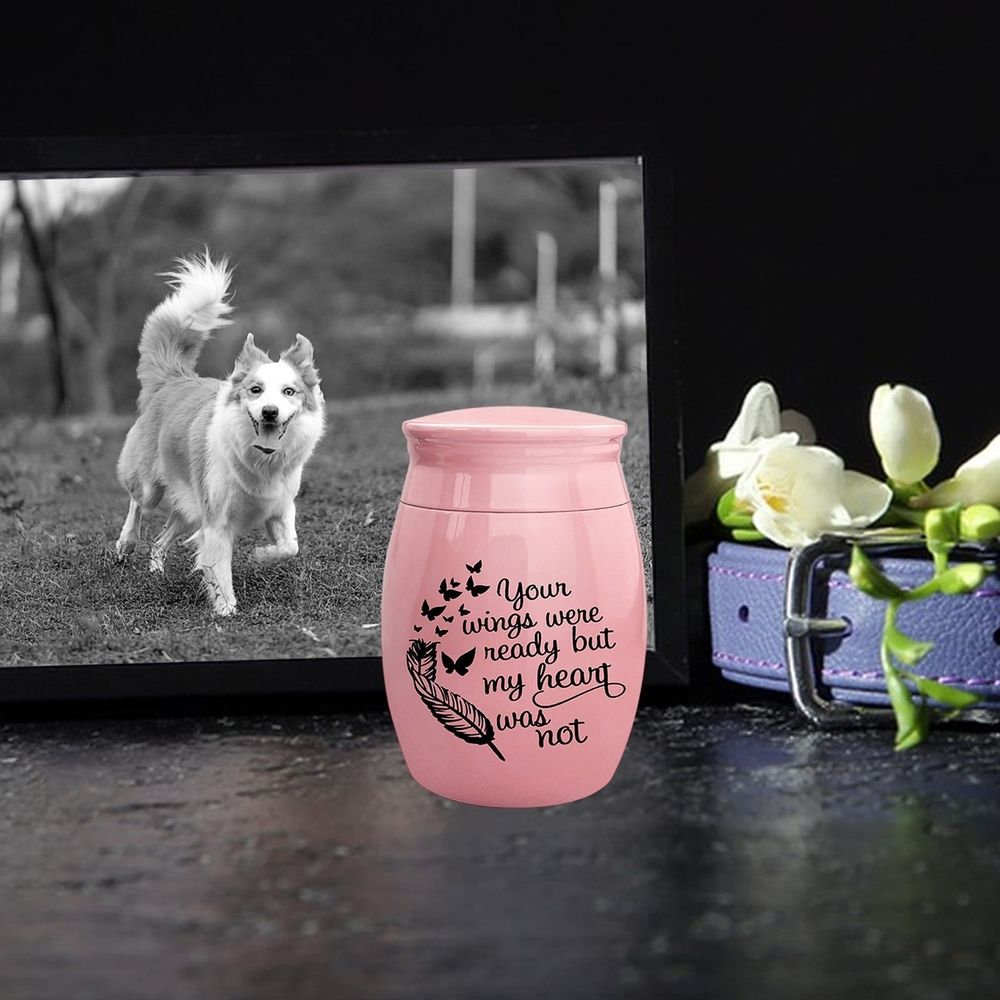 Pink Memorial Pet Urn Stainless Steel Jar For Ashes Keepsake Container For Dog Cat… image 2