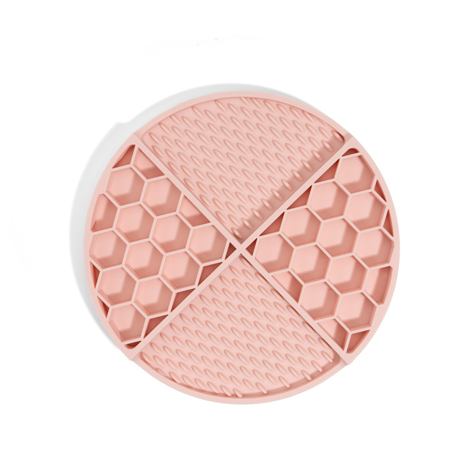2 Pcs Pink Honeycomb Pet Slow Feeder Bowl - Anti-Choke Silicone Lick Mat with Suction…