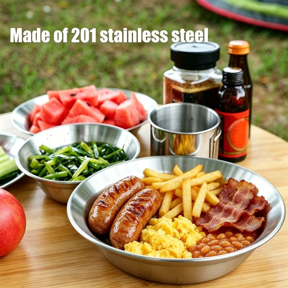 Stainless Steel Outdoor Dinnerware Set of 4 image 5