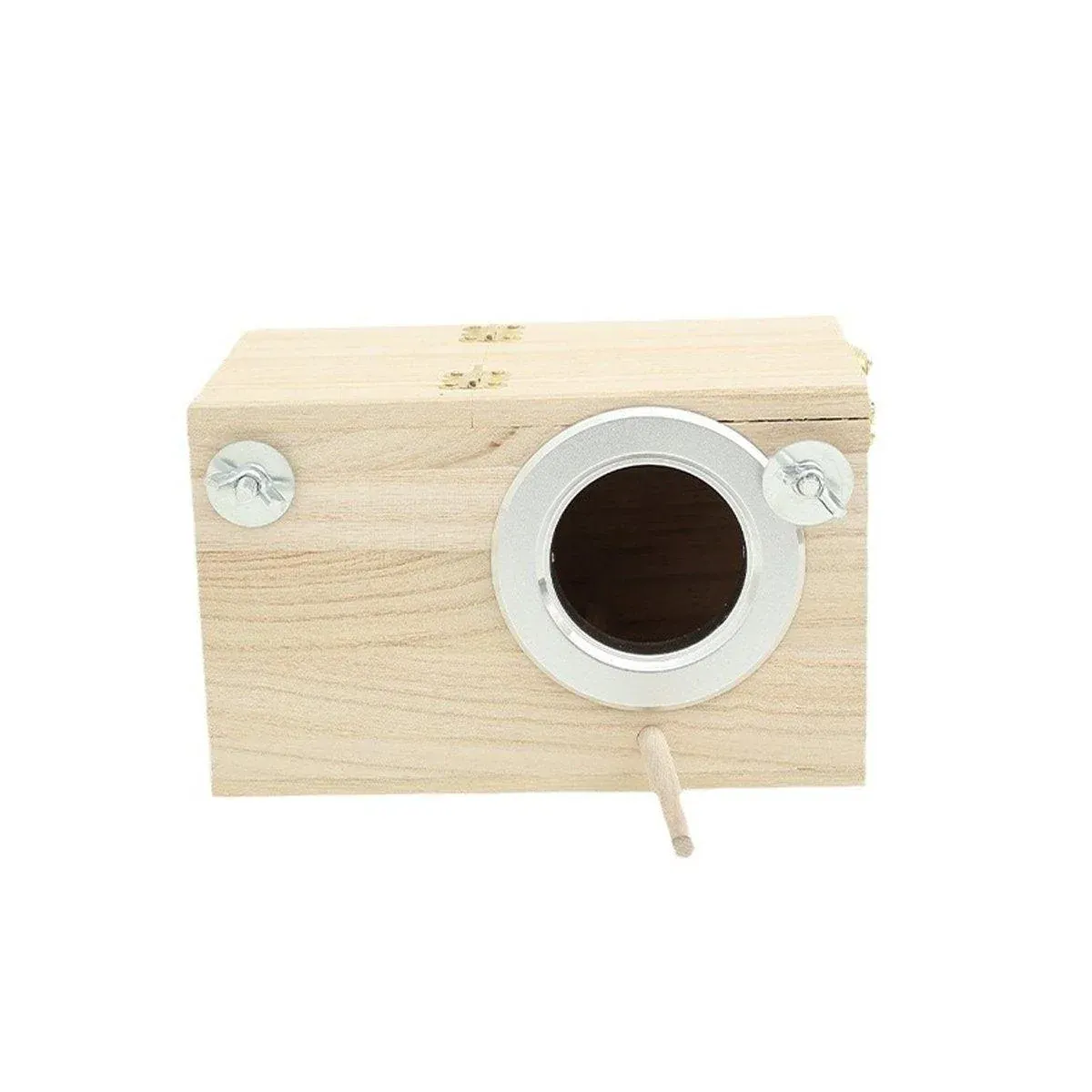 Natural Wooden Breeding Box Durable Parrot Hatching Box Nesting Box for Birds image 2