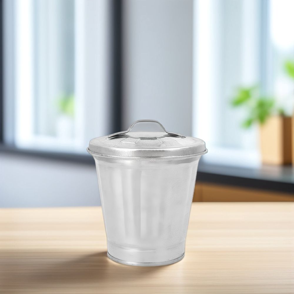 Set of 3 Galvanized Iron Garbage Containers with Lids image 4