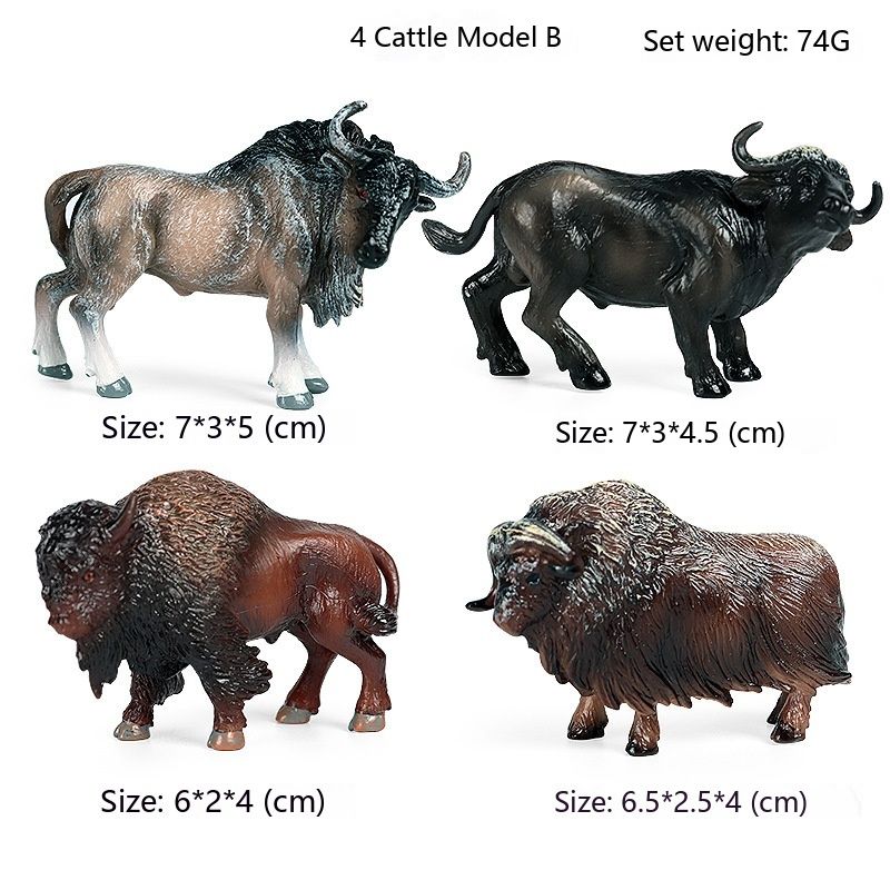 4Pcs Miniature Cattle Figurines Set Animal Animal Figures Cow Toys Bull Toys Farm Toys…