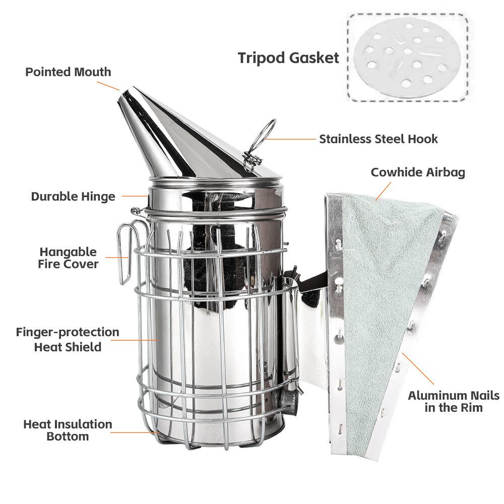110 Beekeeping Equipment Tool Bee Smoker Brush Fork Hive Tool Bee Catcher Marker image 10