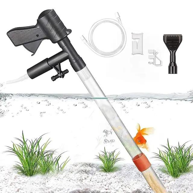 5 in 1 Aquarium Vacuum Gravel Cleaner Fish Tank Cleaning Tools Gravel Vacuum for…