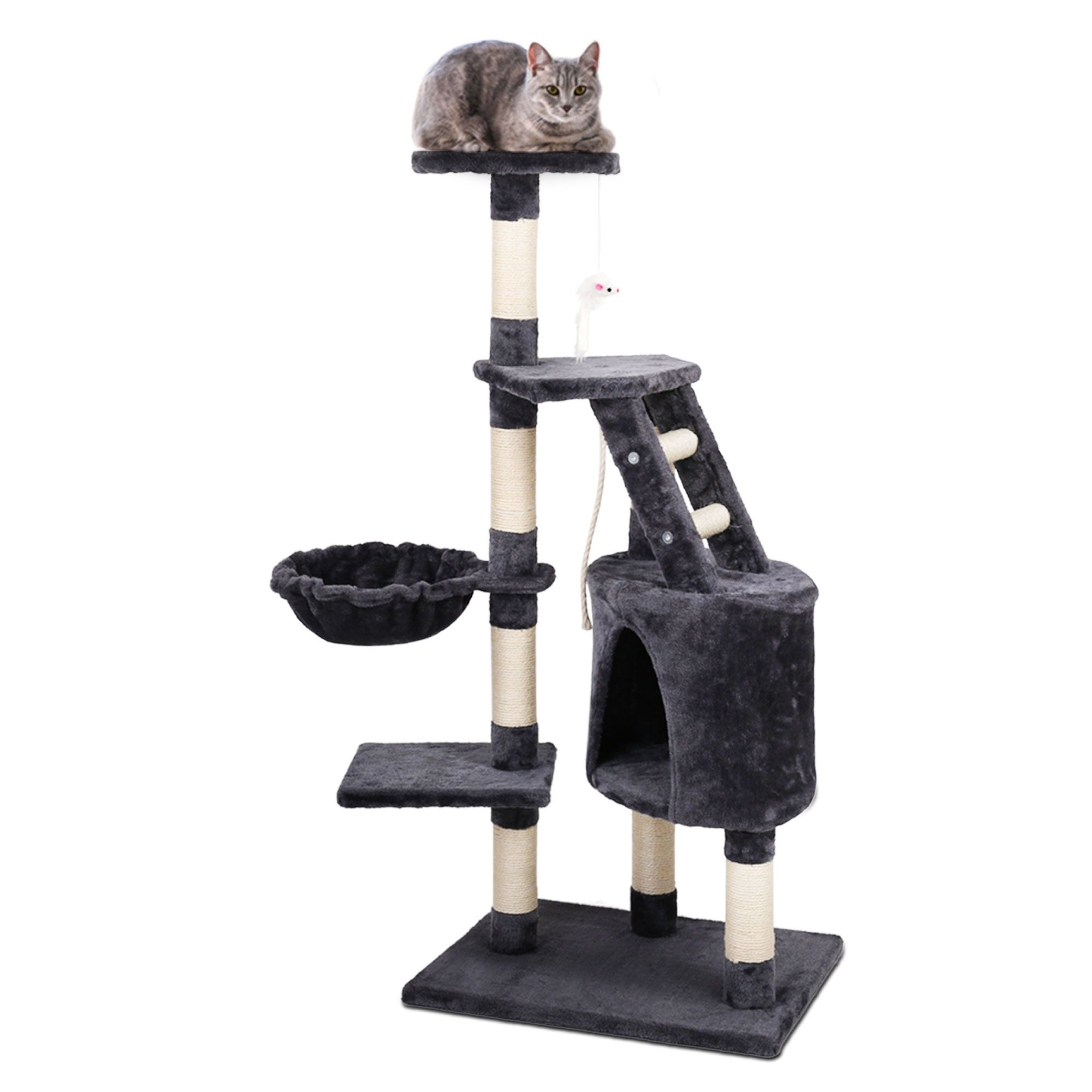 i.Pet Cat Tree 120cm Tower Scratching Post Scratcher Wood Condo House Bed Toys image 2
