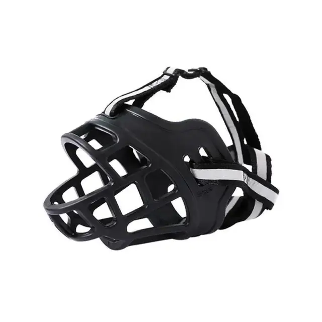 6 Sizes Adjustable Pet Dog No Bite Silicone Basket Muzzle Cage Mouth Mesh Cover - 1#