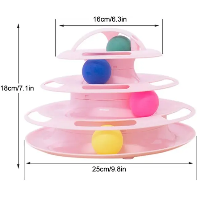 Cat Toy Four Layer Turntable Feather Teaser cat Stick Teaser cat Toy cat Turntable…