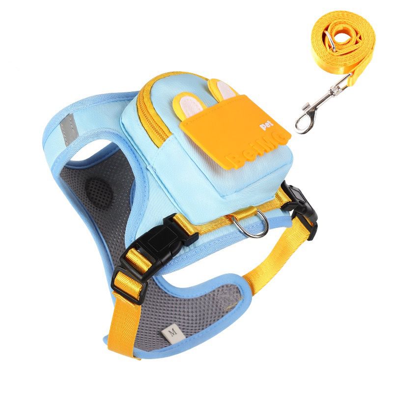 Stylish Color-Block Dog Backpack Harness with Built-in Poop Bag Dispenser – No-Pull… image 9