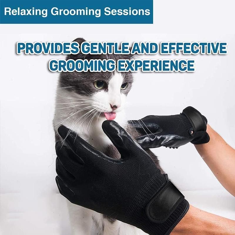 Black Pet Grooming Gloves - 1 Pair (2 Pieces) image 12