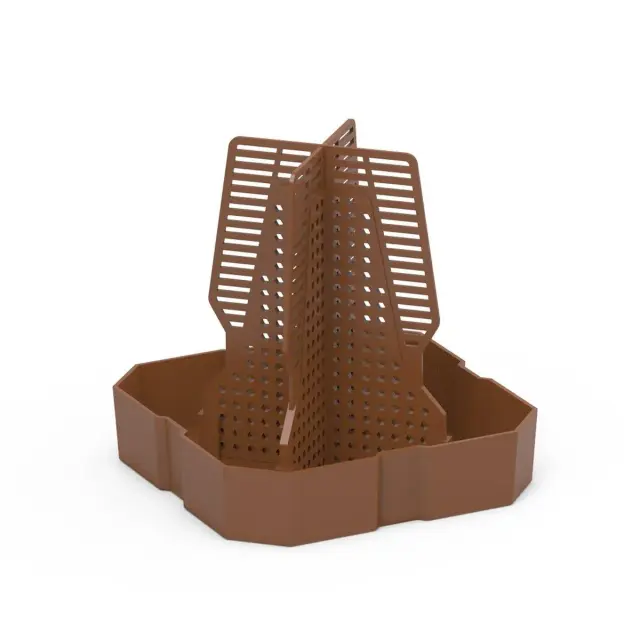 Reptile Anti Escape Feeding Basin Self Catch Feeder for Lizard Snake Pet Care - Brown-S
