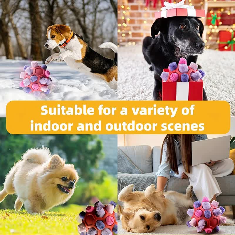 Blue Ball And Blue Strips Of Fabric Interactive Pet Snuffle Ball - Treat-Dispensing… image 8