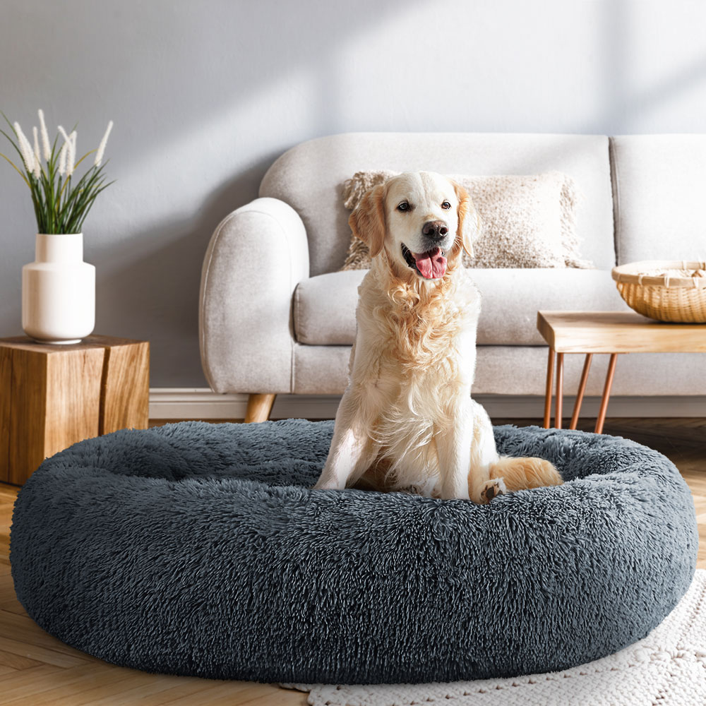 i.Pet Pet Bed Dog Cat 110cm Calming Extra Large Soft Plush Dark Grey image 7
