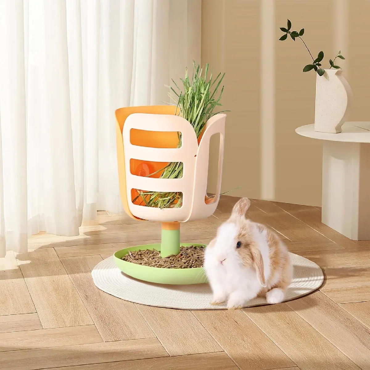 Rabbit Hay Rack Feeder Hay Bowl Food Container Anti Waste Easy Clean Durable image 12