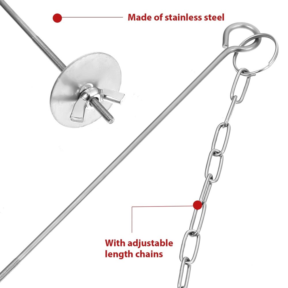 Chicken Veggies Skewer Adjustable Length Stainless Steel Chains for Pets 4Pcs image 3