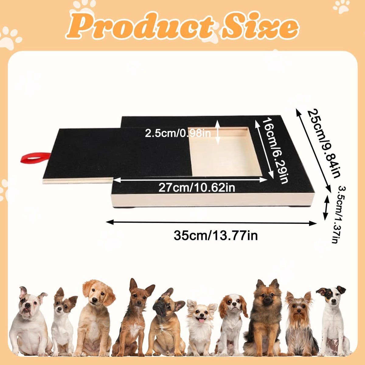 Dog Scratch Board for Nails with Treat Compartment, Black, 35 × 25 × 3cm image 2