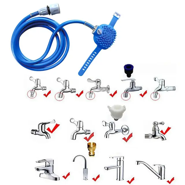 Pet Shower Attachment ABS Silicone Detachable Dog Shower Hose Bathing Sprayer for…