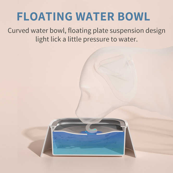 Grey Anti-Spill Floating Pet Water Bowl for Dogs and Cats - 1L Capacity image 5