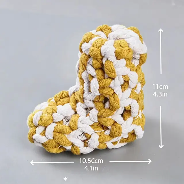 Cotton Rope Squeaky Treat-Dispensing Boot Dog Toy for Small/Medium Dogs