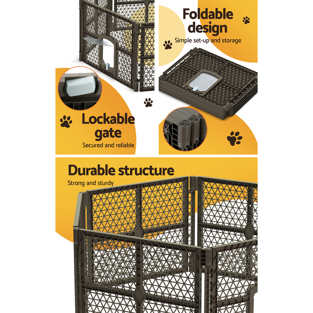 i.Pet Dog Playpen Enclosure 6 Panel Pet Fence Plastic Play Pen image 6