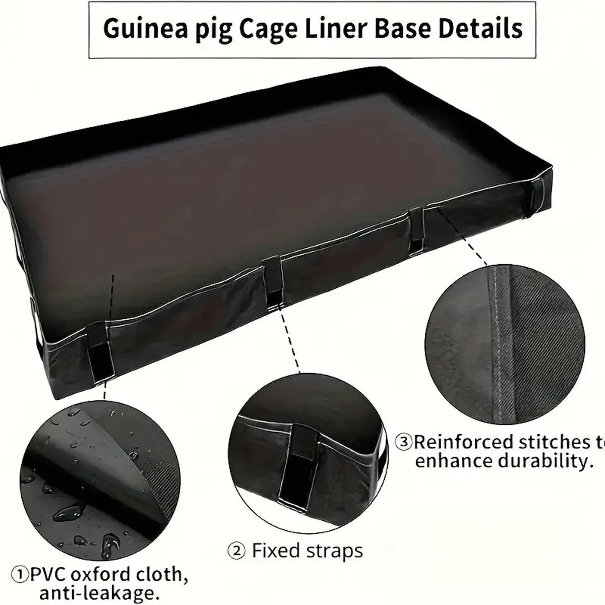 Waterproof Small Pet Crate Sump Cover Dirt Resistant Mat Easy to Clean Protector - Black image 5