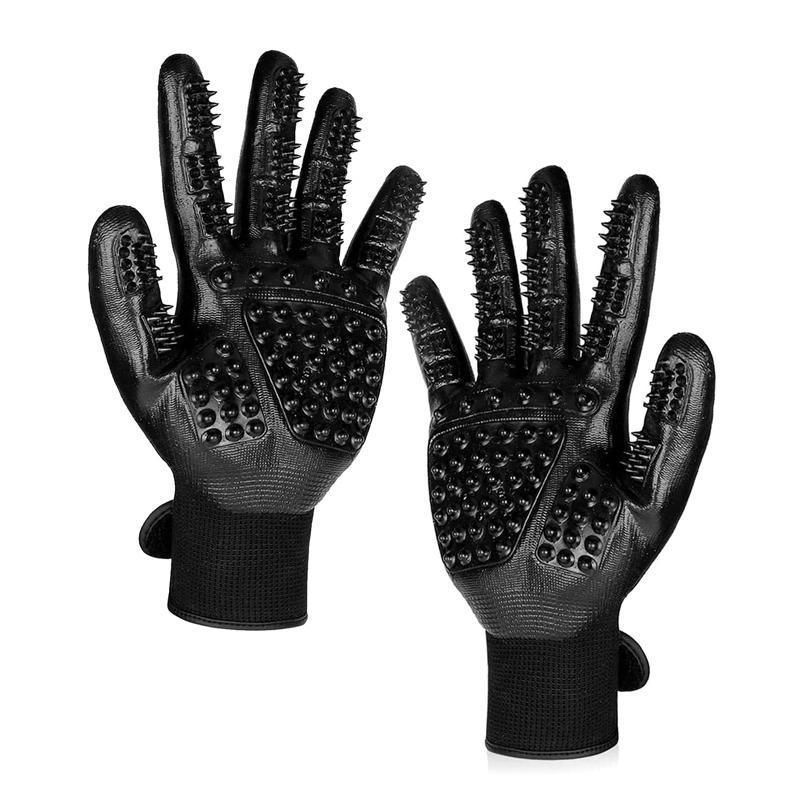 Black Pet Grooming Gloves - 1 Pair (2 Pieces) image 2