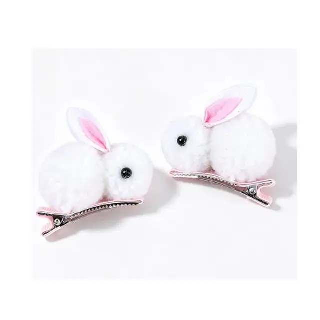 Cute cartoon rabbit hair clip three-dimensional soft plush rabbit hair clip suitable…