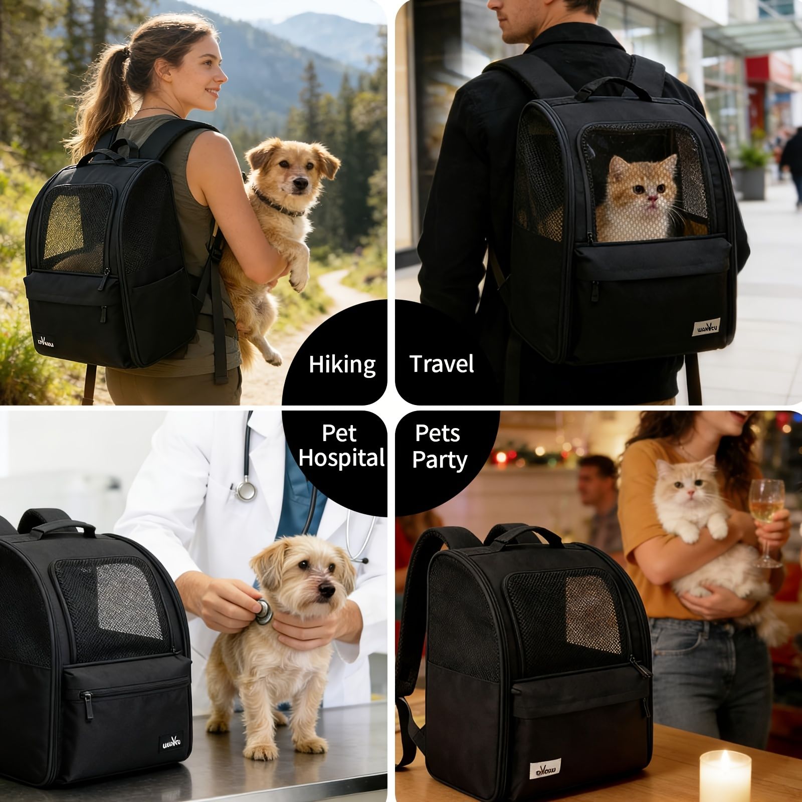Black Blue dog carrier skylight dog carrier, Small image 10