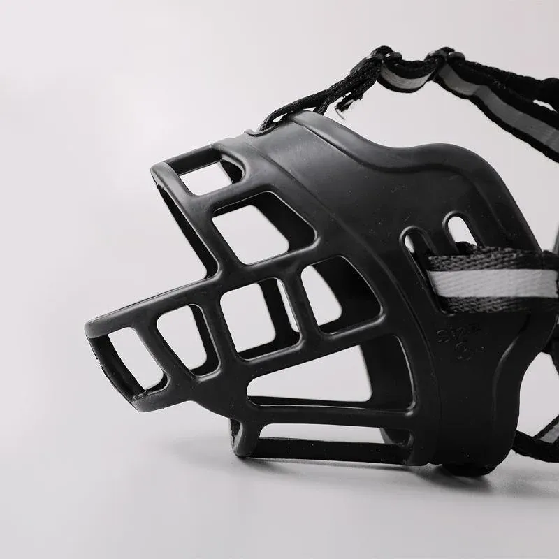 6 Sizes Adjustable Pet Dog No Bite Silicone Basket Muzzle Cage Mouth Mesh Cover - 1# image 7