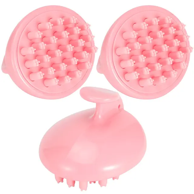 3Pcs Scalp Massage Brush Adult Universal Hairdressing Shampoo Wash Hair Combpink