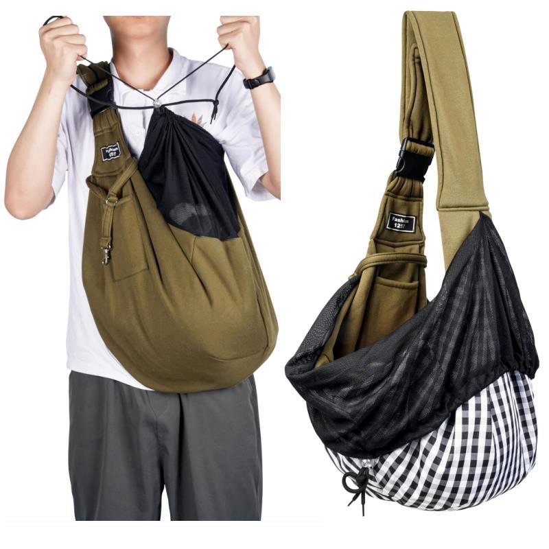 Red Breathable Pet Sling Carrier for Small Dogs & Cats - Adjustable Hands-Free Travel… image 2