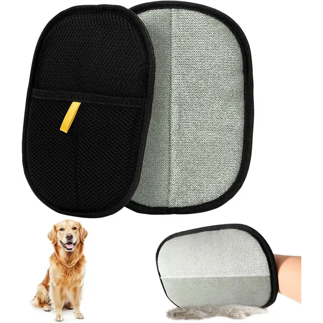 2-piece pet hair removal gloves