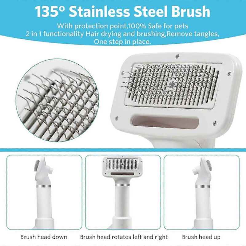 2-in-1 Pet Hair Dryer with Straightening Brush Adjustable Temperature for Small Animals image 5