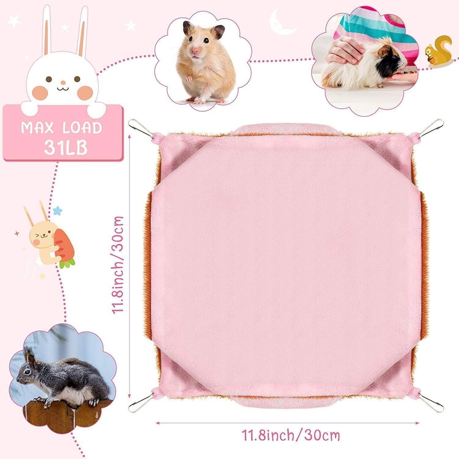 Hanging Hammock Nest Bed for Hamster Guinea Pig Ferret Rat Mice Cage Warmer Toy - Pink… image 4