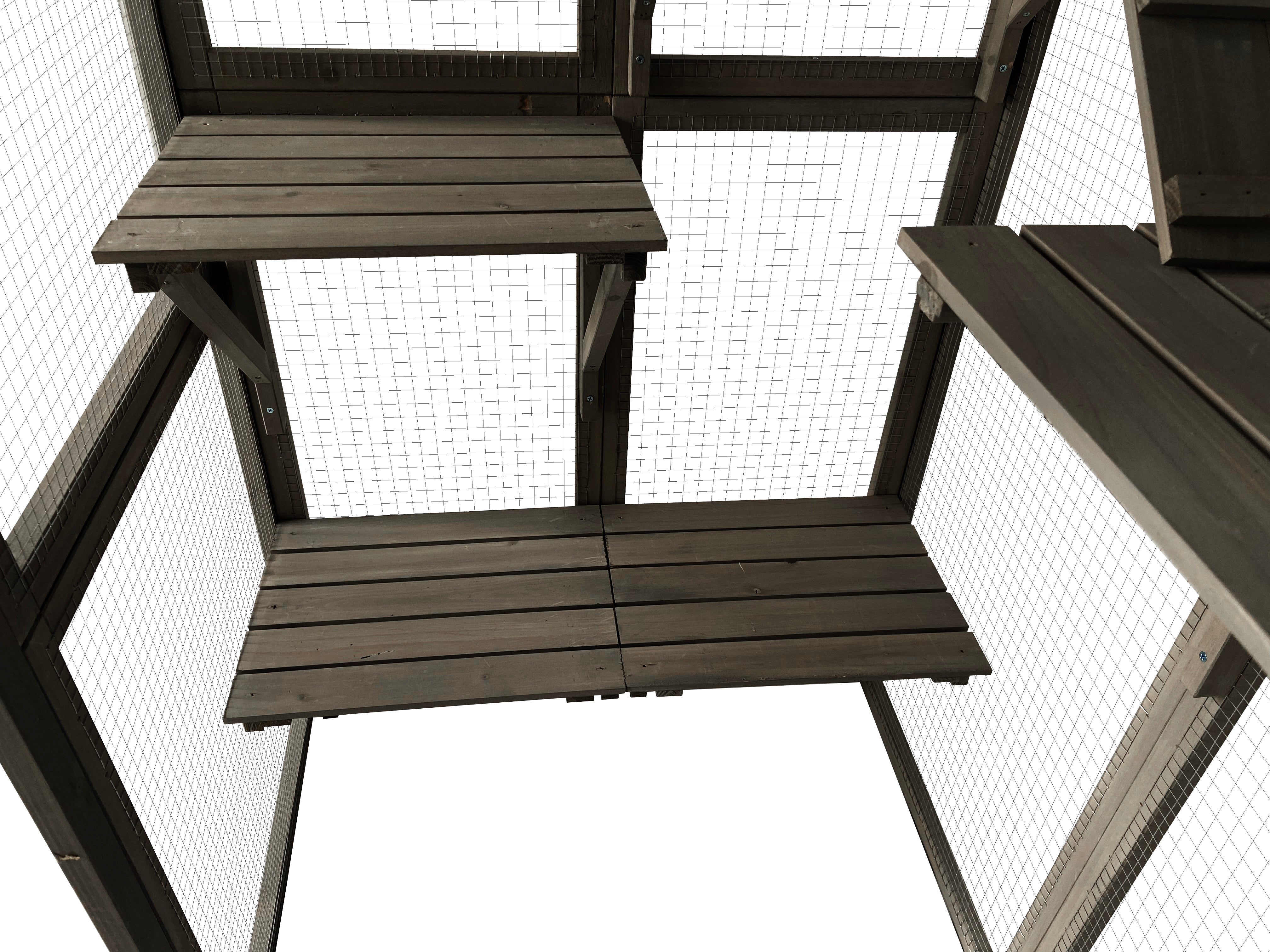 Samland Wooden Cat Cage Walk in Cat Condo House Kitten Ferret Enclosure Cage image 4