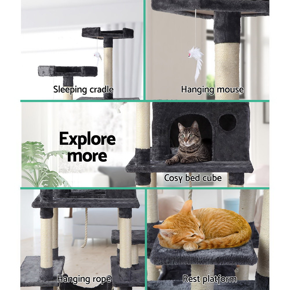 i.Pet Cat Tree 184cm Tower Scratching Post Scratcher Wood Trees Condo Bed House image 5