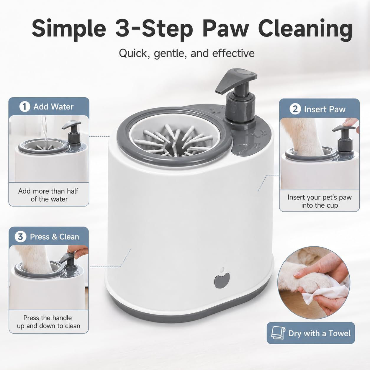 Safe ABS Animal Foot Bath Tool with Detachable Design, Gray image 6