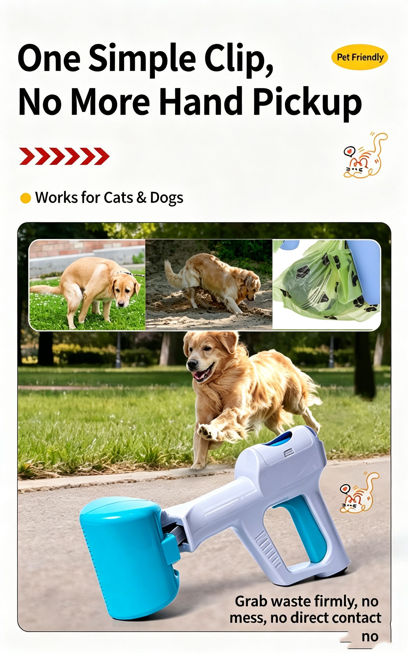 Pet Portable Waste Pick-Up Tool,black image 3