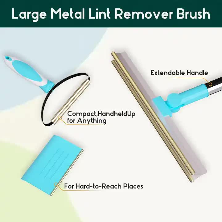 Pet Hair Removal Tool Set -Multi-Purpose Sweeper with Scraper and Handheld Fur Remover… image 4