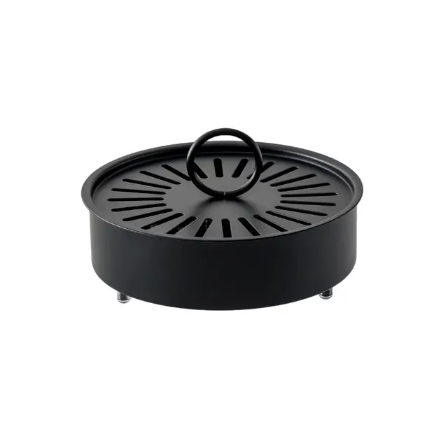 Black Metal Mosquito Coil Holder with Lid - 15 cm Round Iron Coil Burner with Ash…